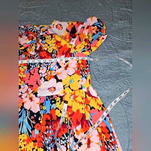 Greathe Women's sz L Tie Neck Ruffle Hem Floral Dress - Picture 12 of 15